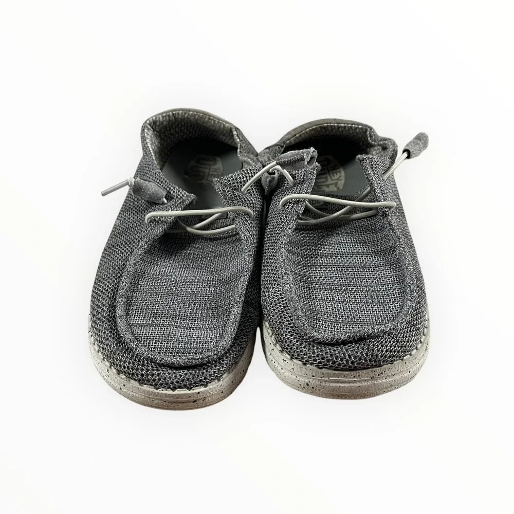 Hey Dude Wally Sox Men's Shoes Size W10 Grey Knit Slip-On Lightweight Comfort